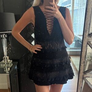 For Love And Lemons Black Lace Mini Dress